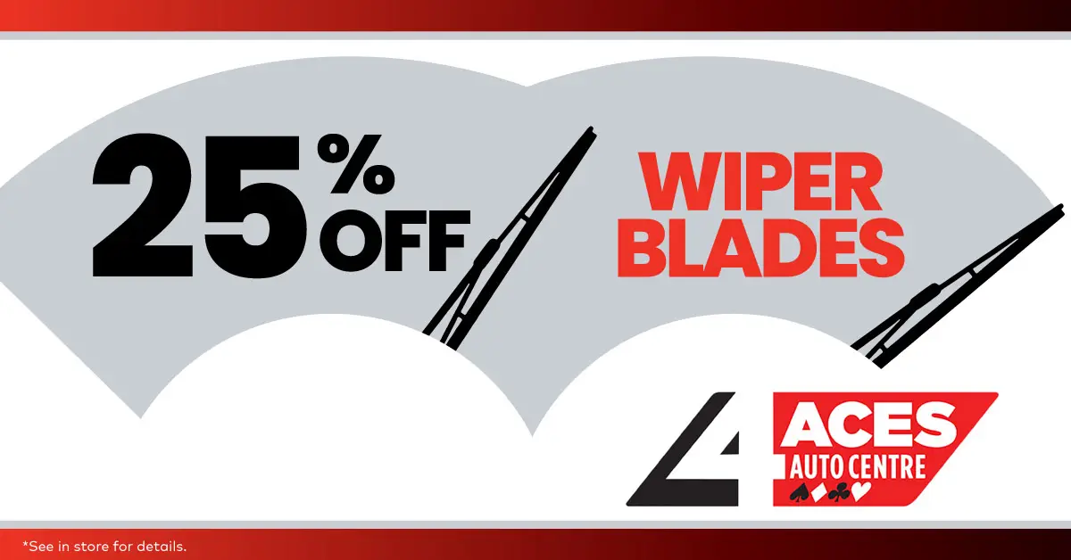 25% off wiper blades promotion at 4 Aces Auto Centre.